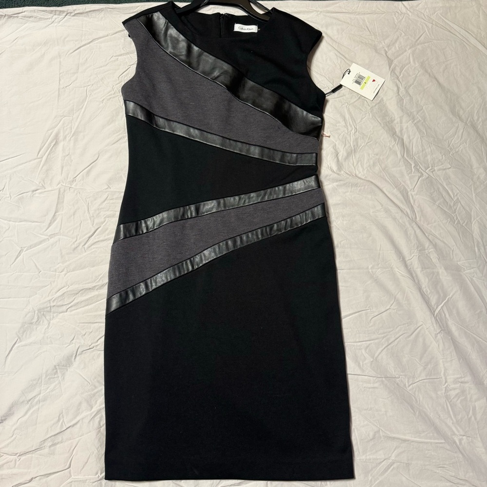 Black Calvin Klein patchwork dress , zip up back